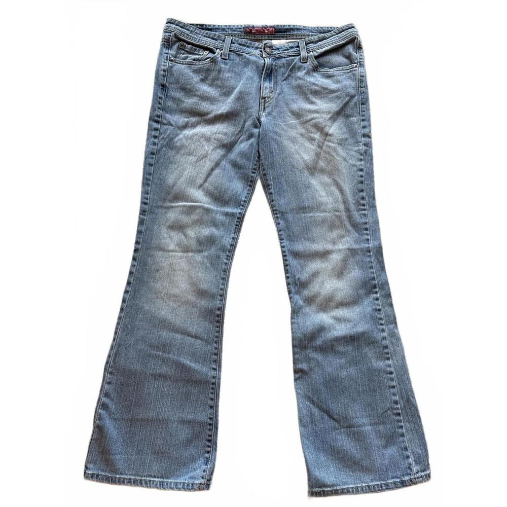 Levis 518 Superlow Womens 15m Jeans Blue‎ Bootcut Medium Wash Denim EUC